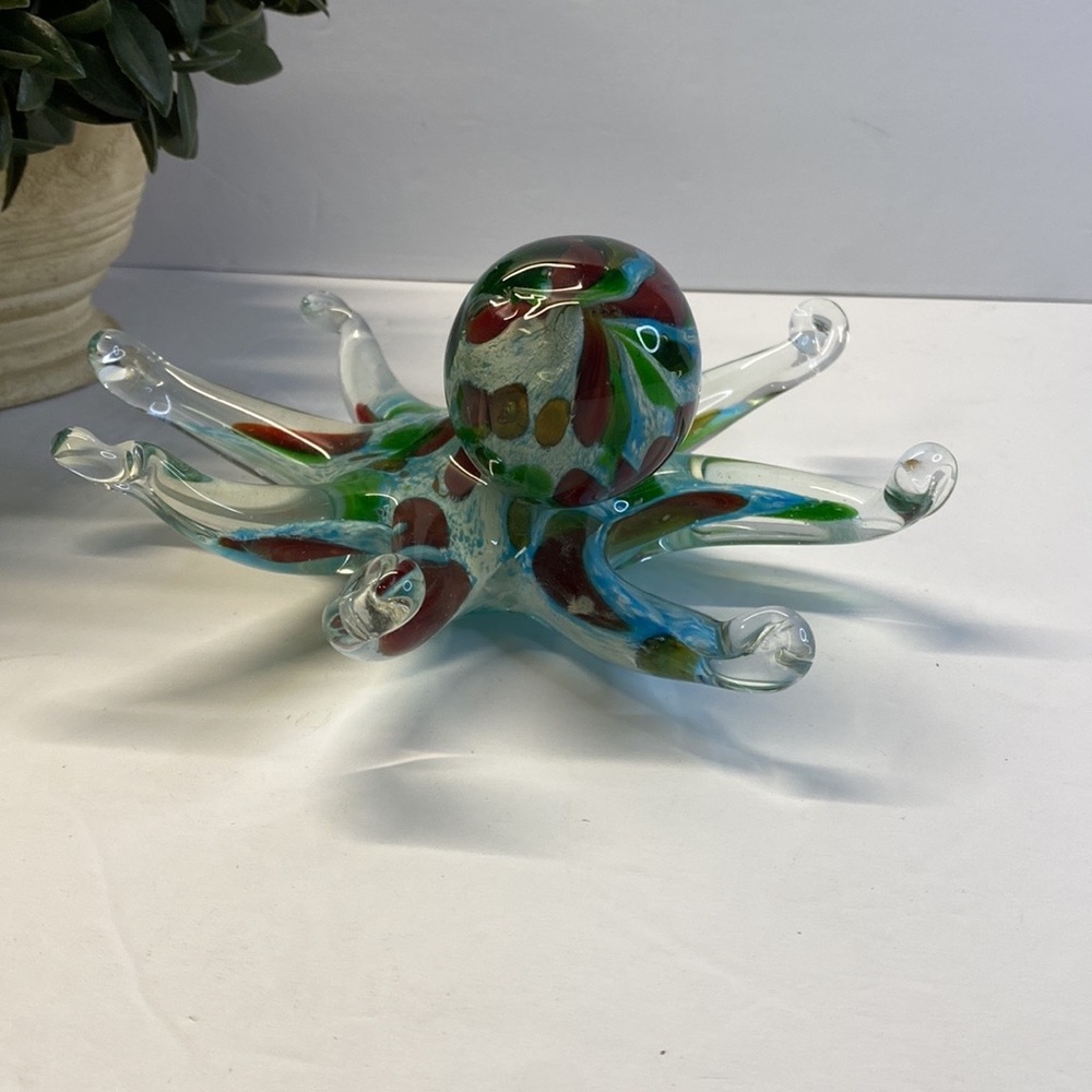 Murano Style GCA Art Glass Multi-Colored Octopus Figurine - Paperweight 1.5lbs - Picture 3 of 6